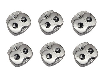 STOPER REGULATOR ZACISK KOŃCÓWKA SZNURKA 3,5mm 6szt SREBRNY