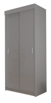 Szafa mała przesuwna 80 cm Szary Połysk salon