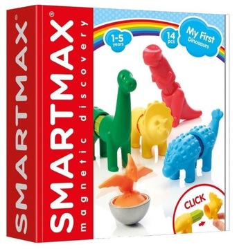 Pierwsze klocki magnetyczne SmartMax DINOZAUR 14el