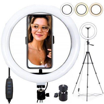 UCHWYT NA TELEFON STATYW Z LAMPĄ LED RING DO ZDJĘĆ