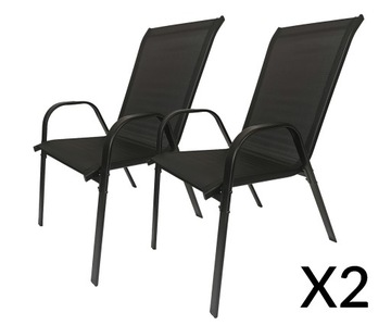 2x ПРОЧНЫЙ МЕТАЛЛИЧЕСКИЙ СОВРЕМЕННЫЙ САДОВЫЙ СТУЛ