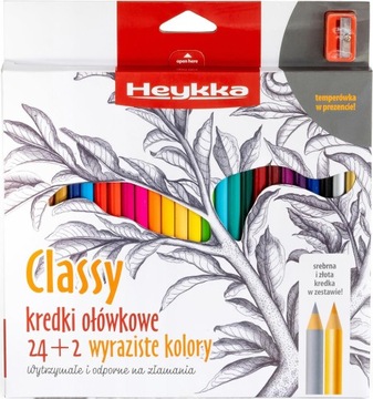 Kredki ołówkowe HEYKKA 24 / 26 kol + temperówka