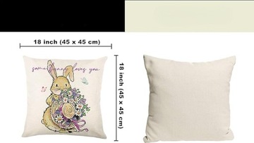 Льняные наволочки на пасхальную тематику 45 x 45 см, набор из 4 шт.