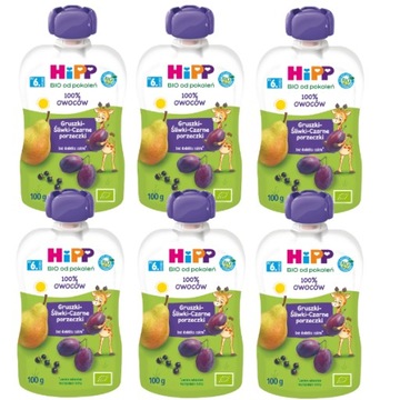 HiPP BIO Tubka Mus Gruszk-Śliwki-Czar.porz. 6x100g
