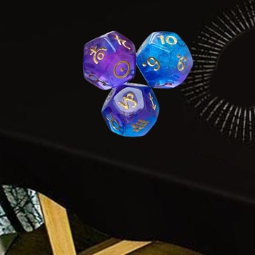 3x3x Kostki astrologiczne Kości wielościenne 12-stronne kości wielościenne