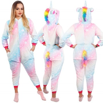 JEDNOROŻEC PIŻAMA KIGURUMI R.M KOMBINEZON PRZEBRANIE ONESIE JEDNOCZĘŚCIOWA