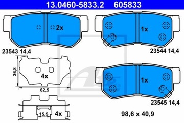 ATE 13.0460-5833.2 Zestaw klocków hamulcowych