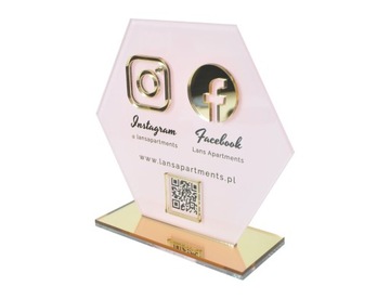 Statuetka z plexi z nadrukiem UV +złote wstawki