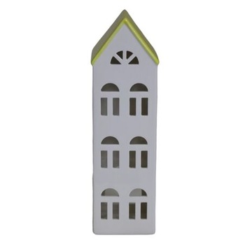 DOMEK DOM CERAMICZNY ŚWIECZNIK LAMPION KAMIENICZKA TEALIGHT NA PREZENT L