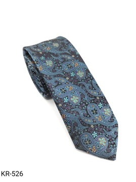 Elegancki Krawat Czarny Turkusowy Wzór