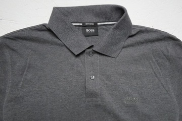 Hugo Boss modern fit polo szara koszulka męska pima XL