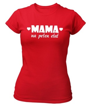 Koszulka damska z nadrukiem MAMA NA PEŁEN ETAT XL