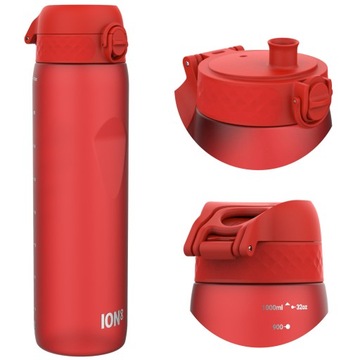 ORYGINALNA Butelka na wodę Bidon na Siłownię BPA Free Czerwona 1000ml ION8