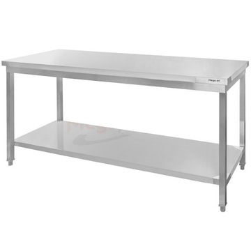 Столешница рабочая ГАСТРОНОМИЧНАЯ с ПОЛКОЙ 200х60 из нержавеющей стали Мега-М