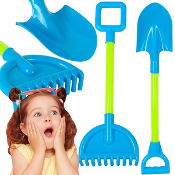 ŁOPATKA I GRABIE DO PIASKU PIASKOWNICY PLAŻY 44 cm