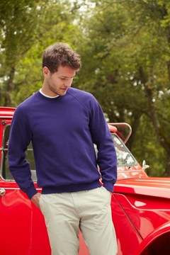 Толстовка FRUIT OF THE LOOM реглан, черная, L