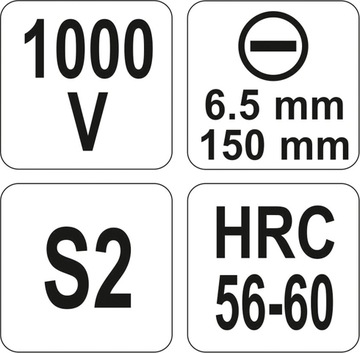 Изолированная плоская отвертка 1000 В 6,5х150 мм VDE YATO YT-2819