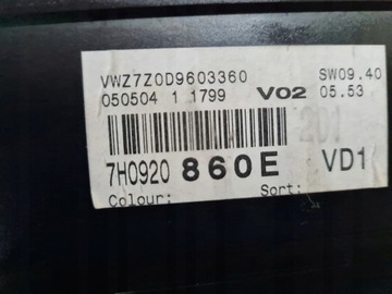 PŘÍSTROJOVÁ DESKA BUDÍK VW T5 7H0920860E