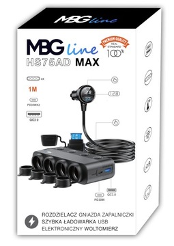 РАЗЪЕМ ПРИКУРИВАТЕЛЯ 12 В 24 В АВТОМОБИЛЬНОЕ ЗАРЯДНОЕ УСТРОЙСТВО QC PD 3x USB