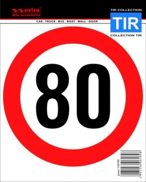Naklejka OGRANICZENIE PRĘDKOŚCI 80 KM H TIR