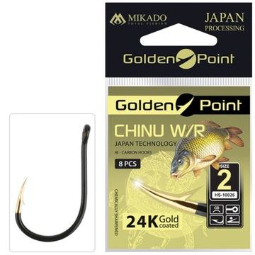 Haczyki Golden Point CHINU 2 W/R z oczkiem gruntowe spławikowe Mikado 8 szt