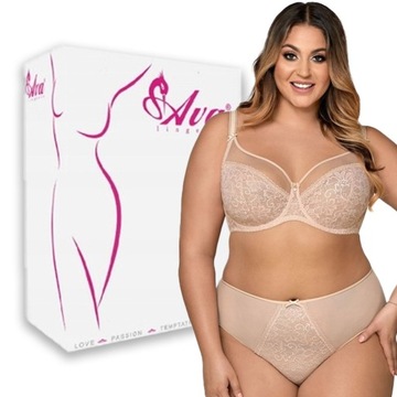 Koronkowy Biustonosz AVA AV-1396 soft beżowy 85G