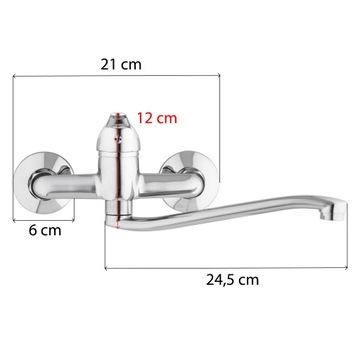 Смеситель для кухни, настенный смеситель, поворотный излив