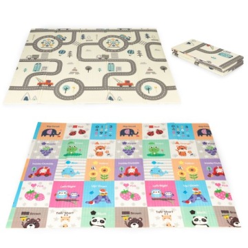 Килимок поролоновий розвивальний двосторонній складаний велика сумка ECOTOYS