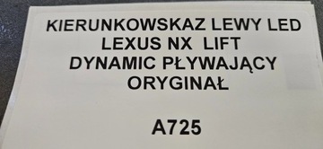 SMĚROVKA LEVÝ LED LEXUS NX FACELIFT DYNAMIC