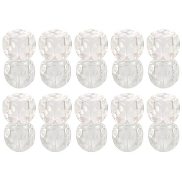 ZESTAW 10 KOSTEK K6 RPG SREBRNE PIÓRO KOŚĆ 1,6 CM