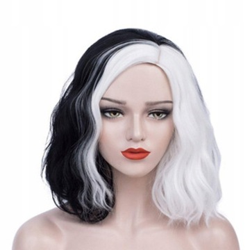 PERUKA WIG ANIME DANGANRONPA MONOKUMA CZARNO BIAŁA