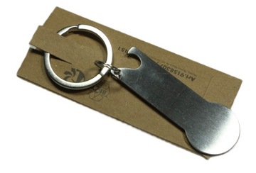 Brelok otwieracz do butelek żeton do wózka z grawerem