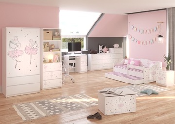 Komplet MEBLI łóżko LULU 160x80 ZESTAW 8 elementów