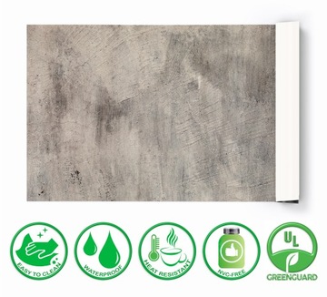 Коврик защитный 120х60 для письменного стола, темный бетон.