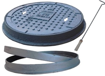 Крышка люка колодца септика Ø400 ЦЕЛЫЙ ЧУГУН Полировка