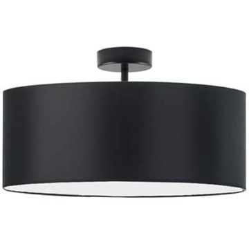 Lampa plafon sufitowa wisząca żyrandol abażur zwis LED E27 czarna 30cm