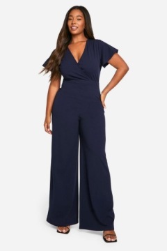 2B0A03 BOOHOO PLUS NAVY BLUE WIDE LEG JUMPSUIT P38 XXL
