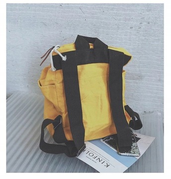 Torba/plecak vintage bardzo pojemny worek żółty