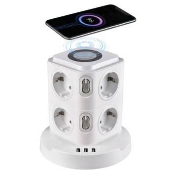 Индуктивное зарядное устройство 2в1 удлинитель Logan WSB6-2