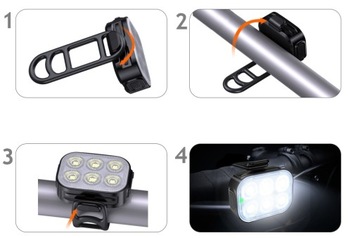 2 велосипедных фонаря SPECTER Q5 спереди и сзади, 6 светодиодов USB-C