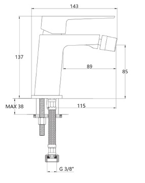 PAROS BB-09-004 Смеситель для биде