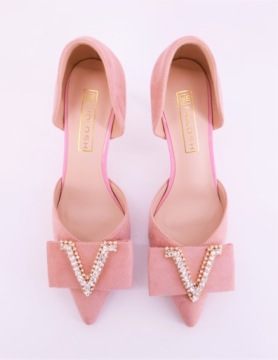 ПРОСТЫНЬ MOLO ИЗ РОЗОВОЙ ЗАМШИ С ЦИРКОНИЕМ R39