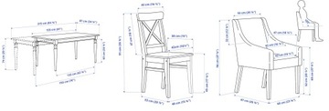 ИКЕА ИНГАТОРП/ИНГОЛЬФ Стол и 6 стульев 155/215х87см