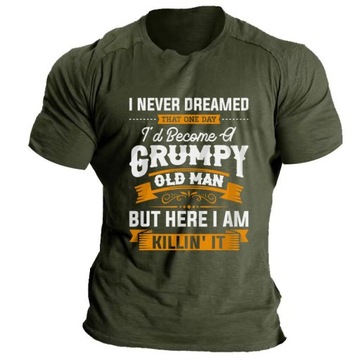 Męski pulower z okrągłym dekoltem Top T-Shirt z na