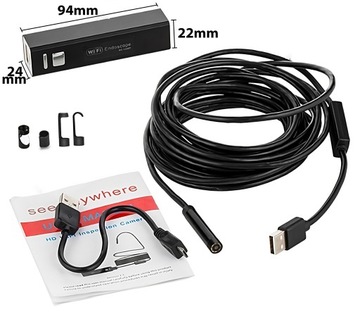 ЭНДОСКОПИЧЕСКАЯ КАМЕРА ДЛЯ КОНТРОЛЯ ДЛЯ МАСТЕРСКОЙ ТЕЛЕФОН ПК 3В1 ANDROID iOS Wi-Fi