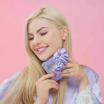 CRYSTALLOVE Шелковая лента для волос с кристаллами - сиреневый
