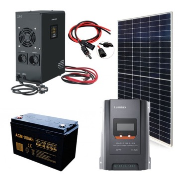 Zestaw solarny off-grid panel 180W MPPT przetwornica KAMPER DOMEK KEMPING