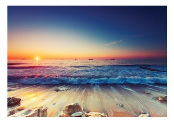 Fototapeta PLAŻA MORZE Zachód Słońca Fale 368x254