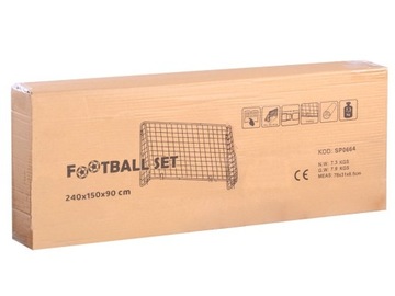 БОЛЬШИЕ ПРОЧНЫЕ ФУТБОЛЬНЫЕ ВОРОТА 240 x 150 x 90 см ДЛЯ ДЕТЕЙ