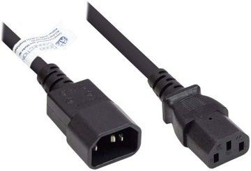 KABEL ZASILAJĄCY PRZEDŁUŻACZ KOMPUTER C14 C13 3M